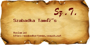 Szabadka Tamás névjegykártya
